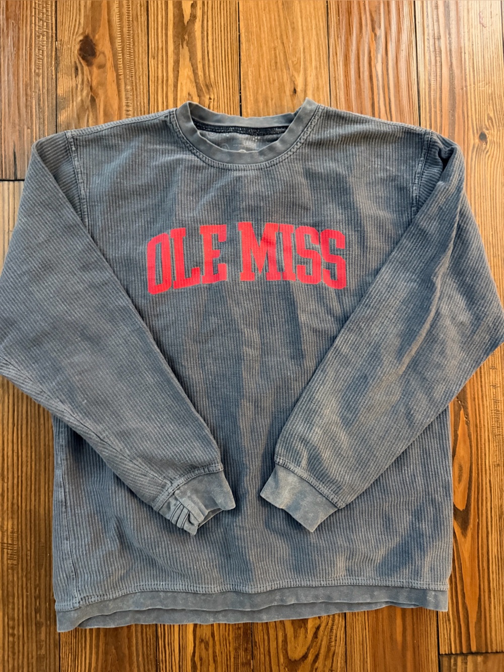 Pressbox  Corded 'OLE MISS' Sweatshirt with Red Lettering